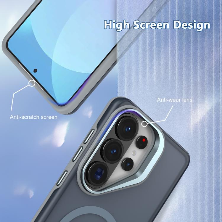 For Galaxy S26 Ultra 5G Metal Camera Holder Skin Matte Magnetic Phone Case