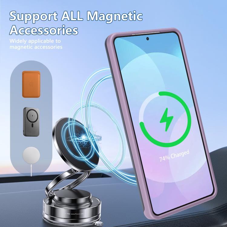 For Galaxy S26 Ultra 5G Metal Camera Holder Skin Matte Magnetic Phone Case