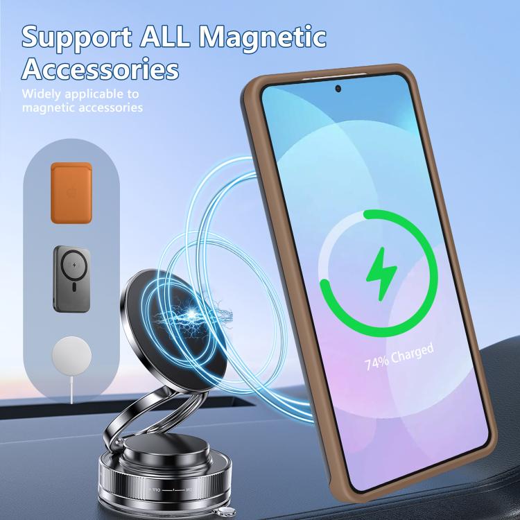 For Galaxy S26 Ultra 5G Metal Camera Holder Skin Matte Magnetic Phone Case