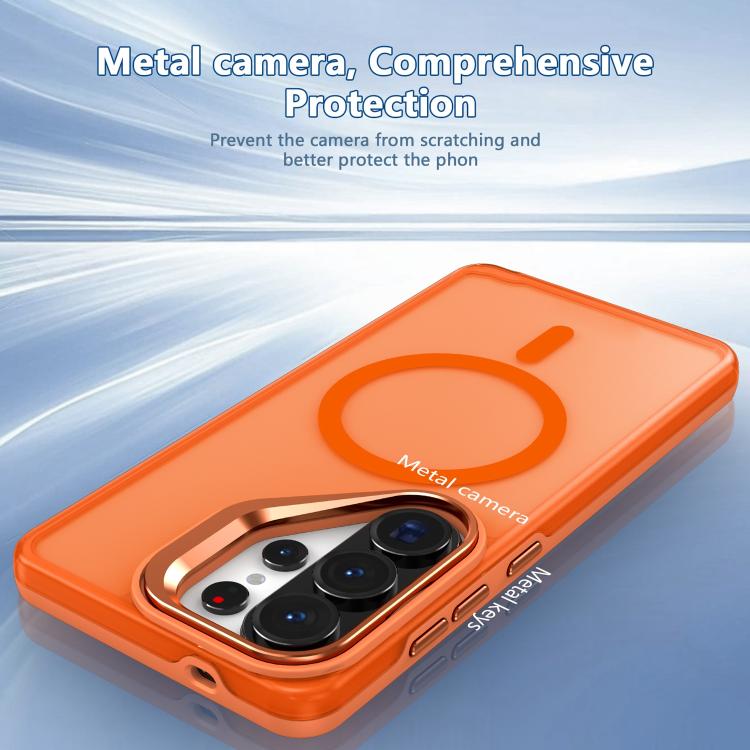 For Galaxy S26 5G Metal Camera Holder Skin Matte Magnetic Phone Case