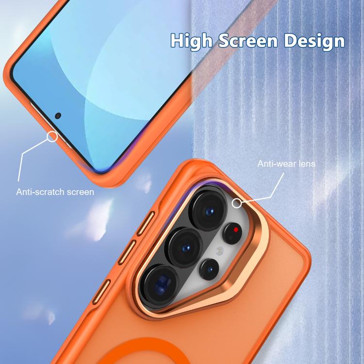 For Galaxy S26 5G Metal Camera Holder Skin Matte Magnetic Phone Case