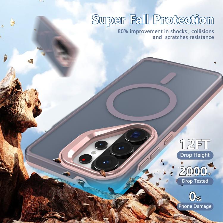 For Galaxy S26 5G Metal Camera Holder Skin Matte Magnetic Phone Case