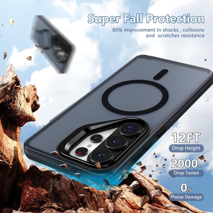 For Galaxy S26 5G Metal Camera Holder Skin Matte Magnetic Phone Case