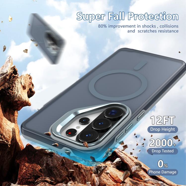 For Galaxy S26 5G Metal Camera Holder Skin Matte Magnetic Phone Case