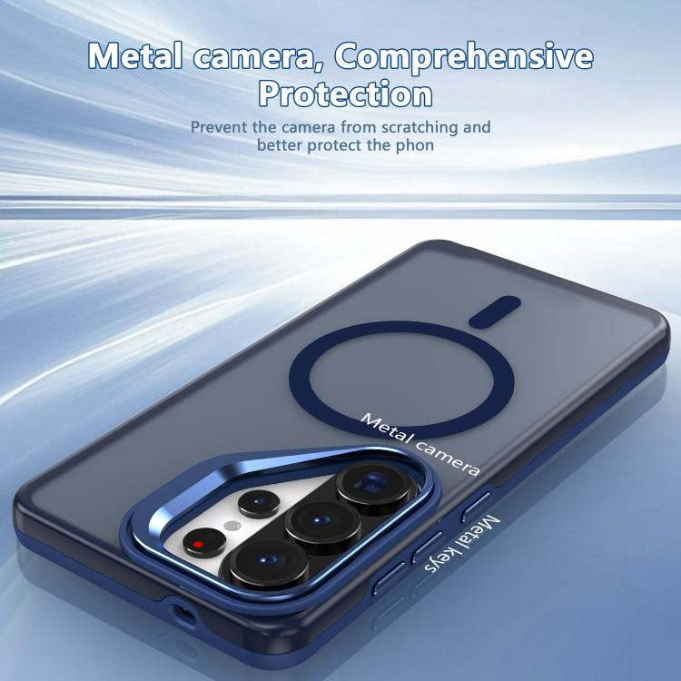 For Galaxy S26 5G Metal Camera Holder Skin Matte Magnetic Phone Case