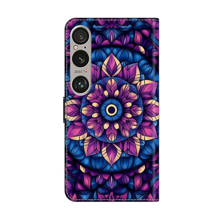 For Sony Xperia 1 VI Crystal-Like Painted Vegan Leather Phone Case