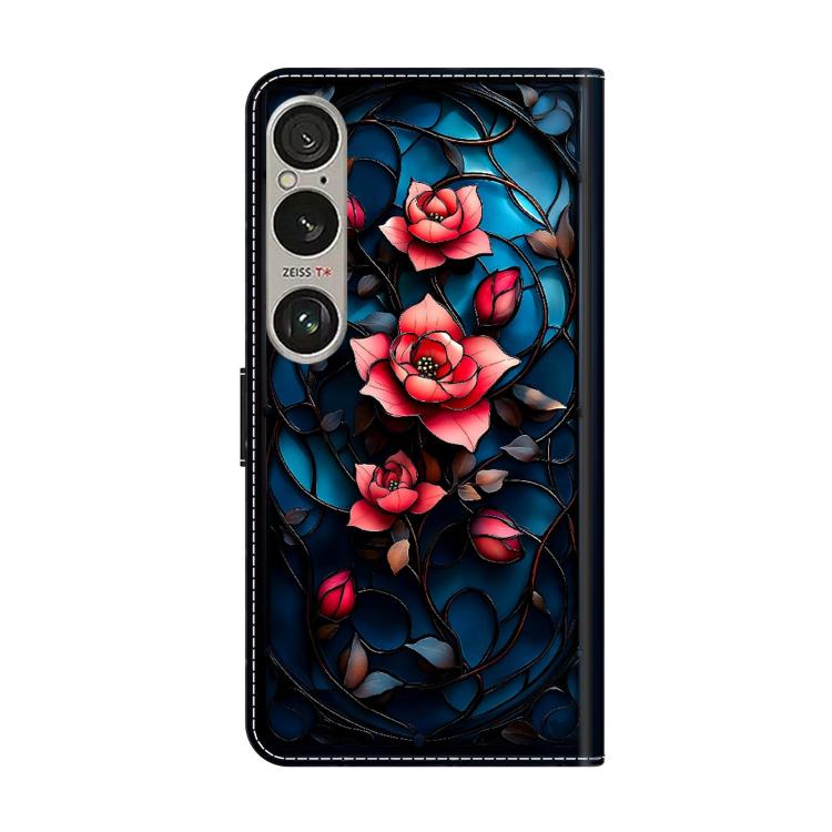 For Sony Xperia 1 VI Crystal-Like Painted Vegan Leather Phone Case