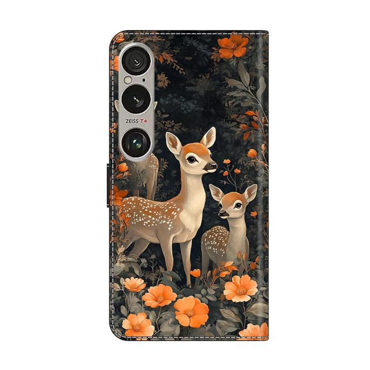 For Sony Xperia 1 VI Crystal-Like Painted Vegan Leather Phone Case