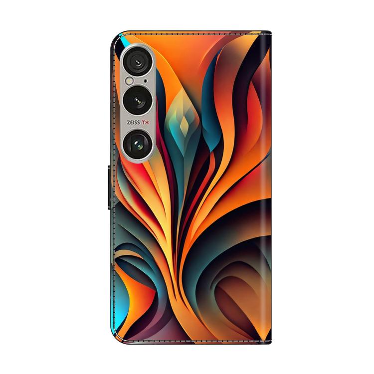 For Sony Xperia 1 VI Crystal-Like Painted Vegan Leather Phone Case