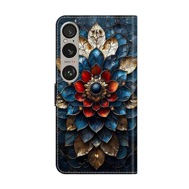 For Sony Xperia 1 VI Crystal-Like Painted Vegan Leather Phone Case