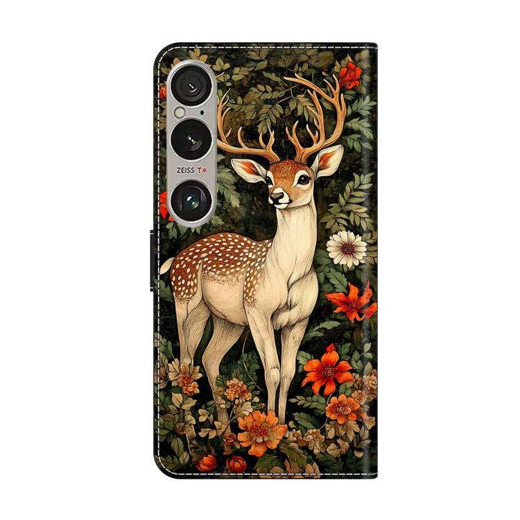 For Sony Xperia 1 VI Crystal-Like Painted Vegan Leather Phone Case