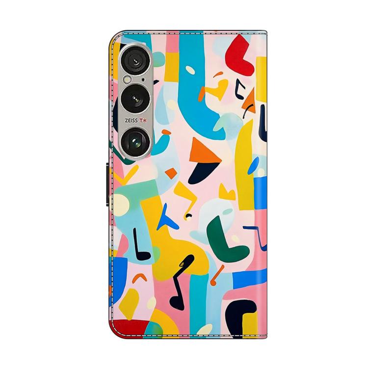 For Sony Xperia 1 VI Crystal-Like Painted Vegan Leather Phone Case