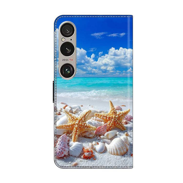 For Sony Xperia 1 VI Crystal-Like Painted Vegan Leather Phone Case