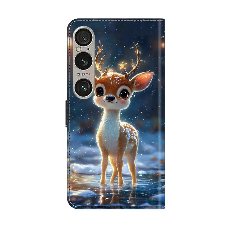 For Sony Xperia 1 VI Crystal-Like Painted Vegan Leather Phone Case