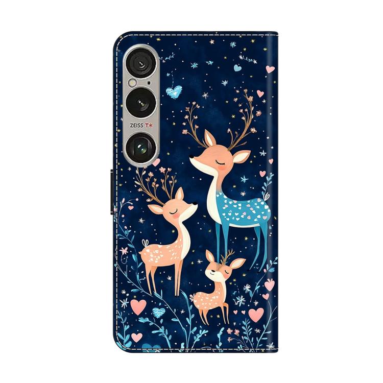 For Sony Xperia 1 VI Crystal-Like Painted Vegan Leather Phone Case