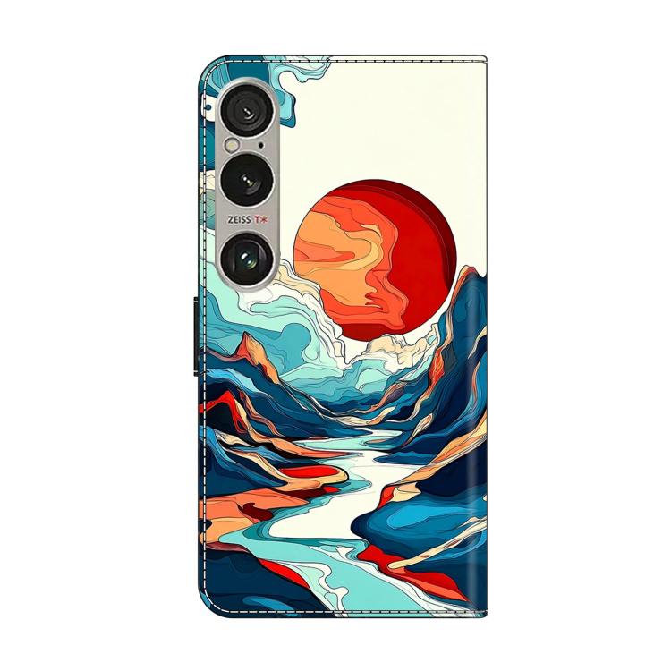 For Sony Xperia 1 VI Crystal-Like Painted Vegan Leather Phone Case