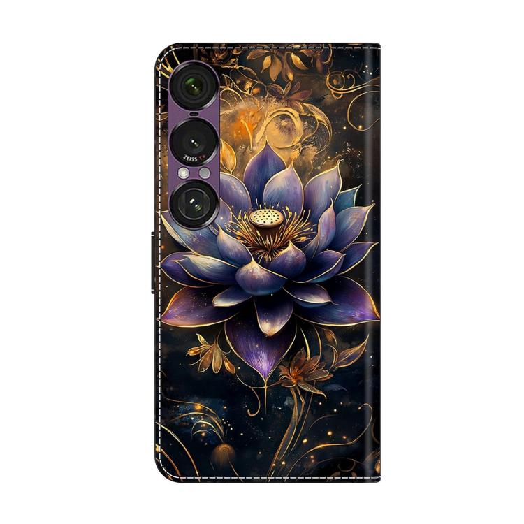 For Sony Xperia 1 VII Crystal-Like Painted Vegan Leather Phone Case