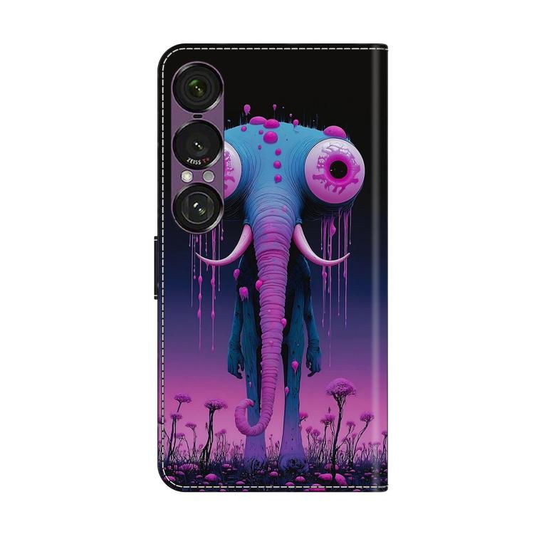 For Sony Xperia 1 VII Crystal-Like Painted Vegan Leather Phone Case