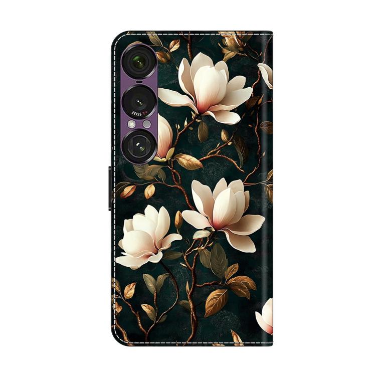 For Sony Xperia 1 VII Crystal-Like Painted Vegan Leather Phone Case