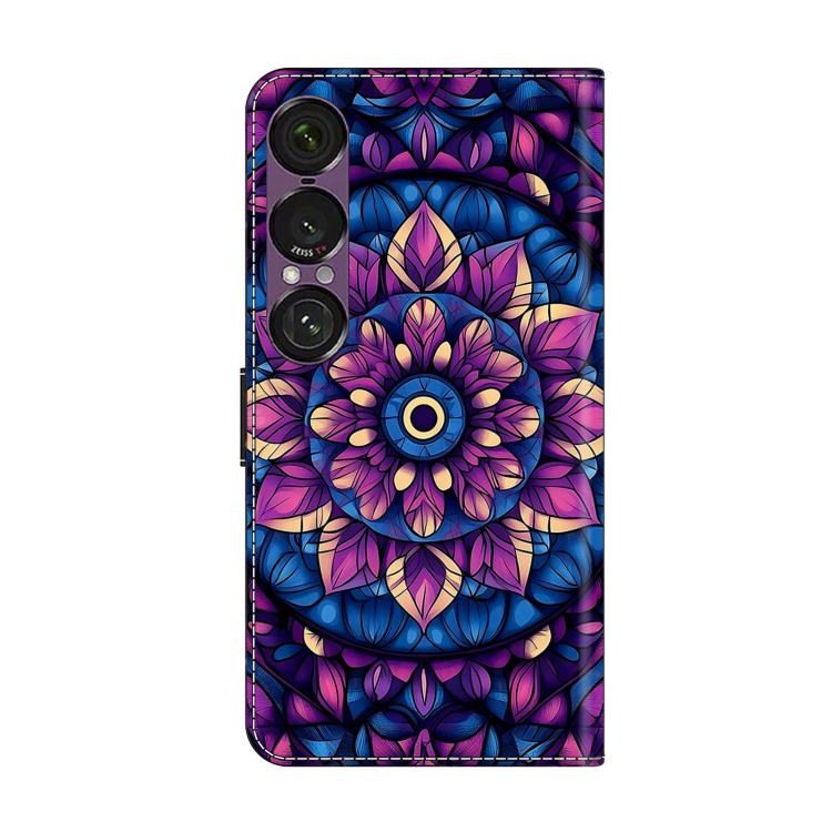 For Sony Xperia 1 VII Crystal-Like Painted Vegan Leather Phone Case