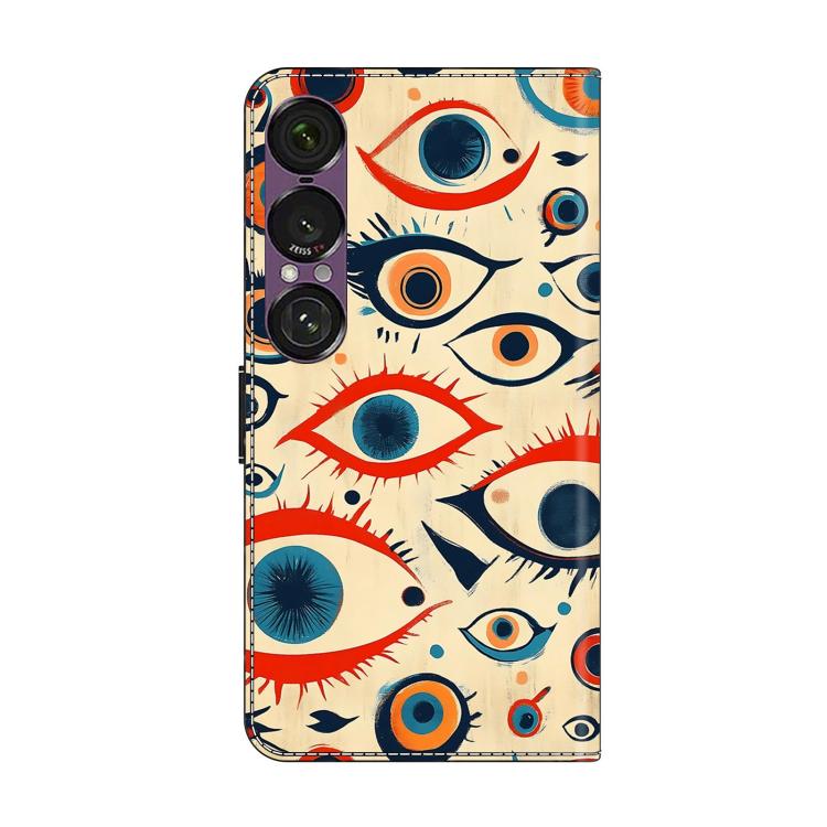 For Sony Xperia 1 VII Crystal-Like Painted Vegan Leather Phone Case