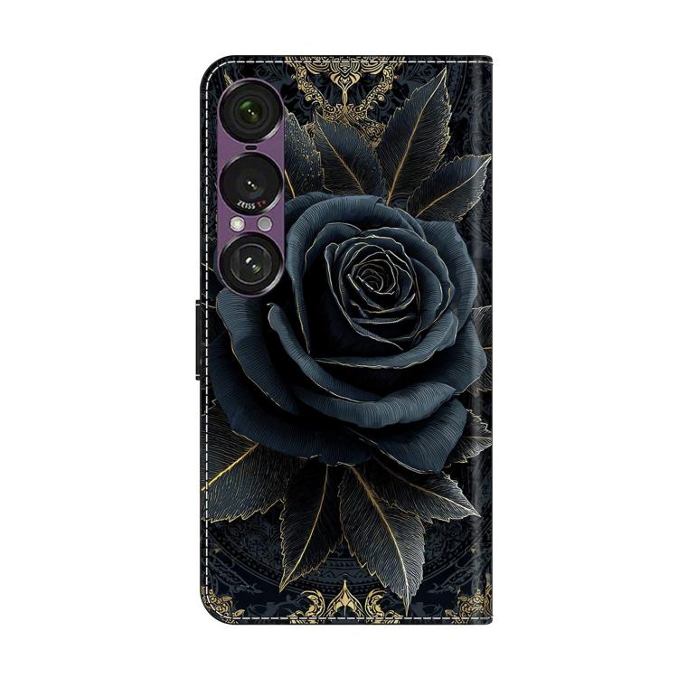 For Sony Xperia 1 VII Crystal-Like Painted Vegan Leather Phone Case