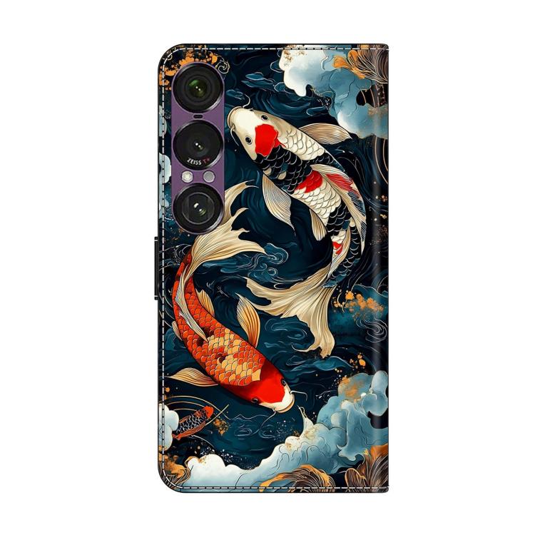 For Sony Xperia 1 VII Crystal-Like Painted Vegan Leather Phone Case