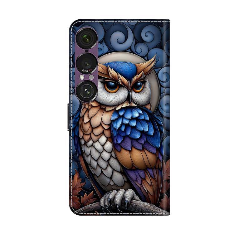 For Sony Xperia 1 VII Crystal-Like Painted Vegan Leather Phone Case