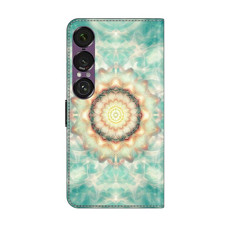 For Sony Xperia 1 VII Crystal-Like Painted Vegan Leather Phone Case