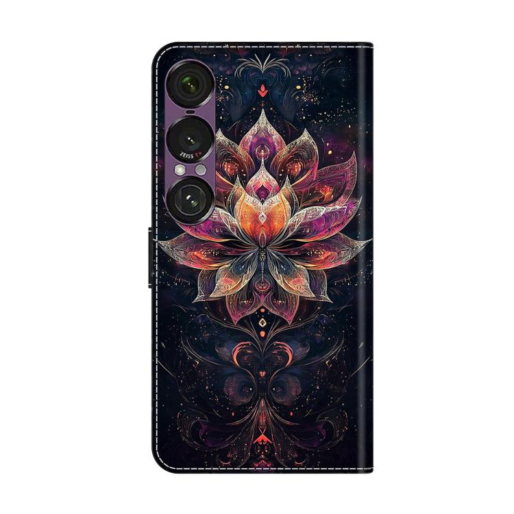 For Sony Xperia 1 VII Crystal-Like Painted Vegan Leather Phone Case