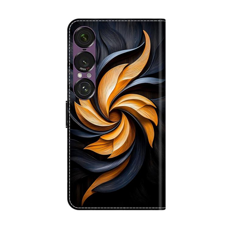 For Sony Xperia 1 VII Crystal-Like Painted Vegan Leather Phone Case