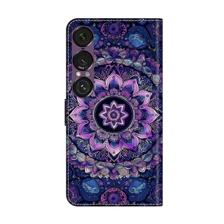 For Sony Xperia 1 VII Crystal-Like Painted Vegan Leather Phone Case