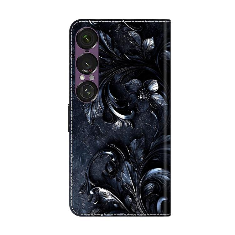 For Sony Xperia 1 VII Crystal-Like Painted Vegan Leather Phone Case