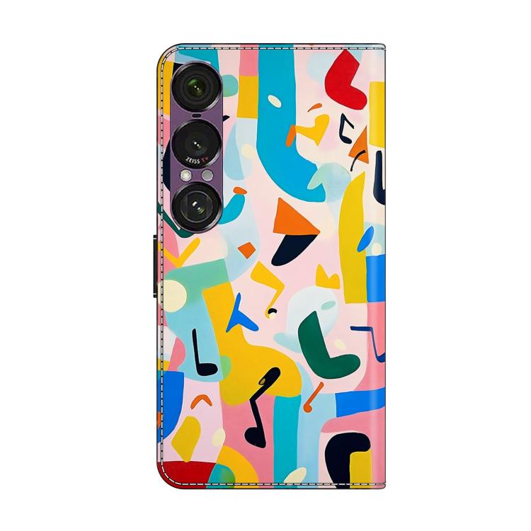 For Sony Xperia 1 VII Crystal-Like Painted Vegan Leather Phone Case