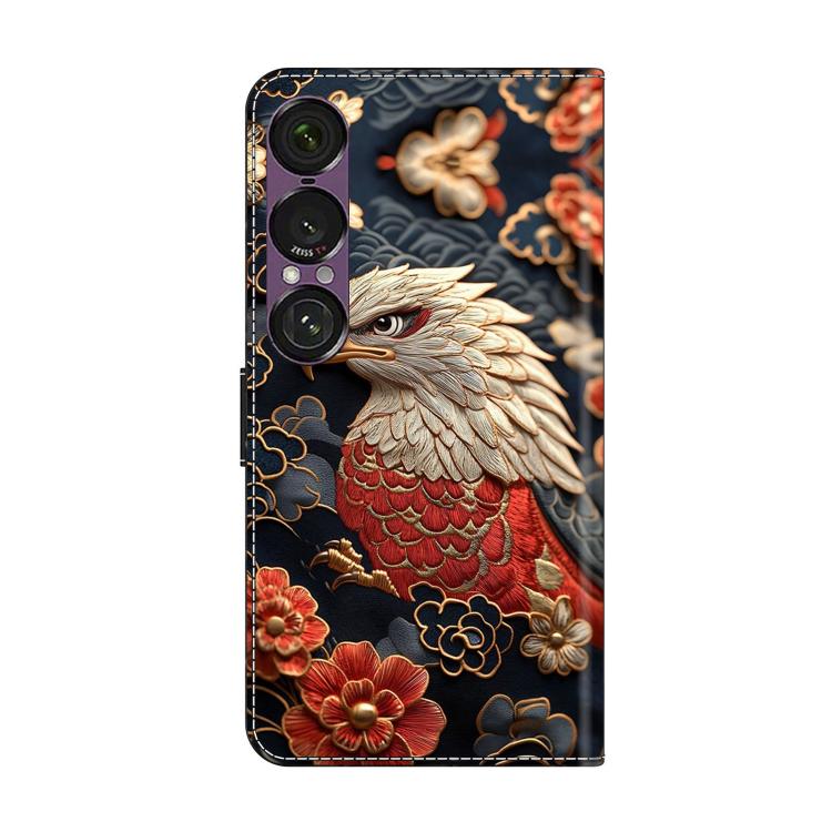 For Sony Xperia 1 VII Crystal-Like Painted Vegan Leather Phone Case