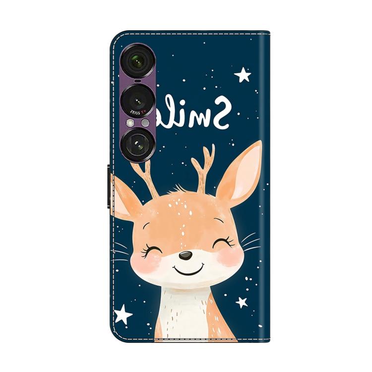 For Sony Xperia 1 VII Crystal-Like Painted Vegan Leather Phone Case