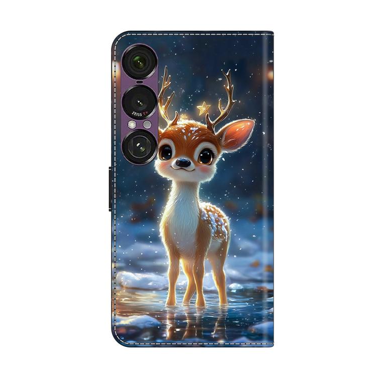 For Sony Xperia 1 VII Crystal-Like Painted Vegan Leather Phone Case