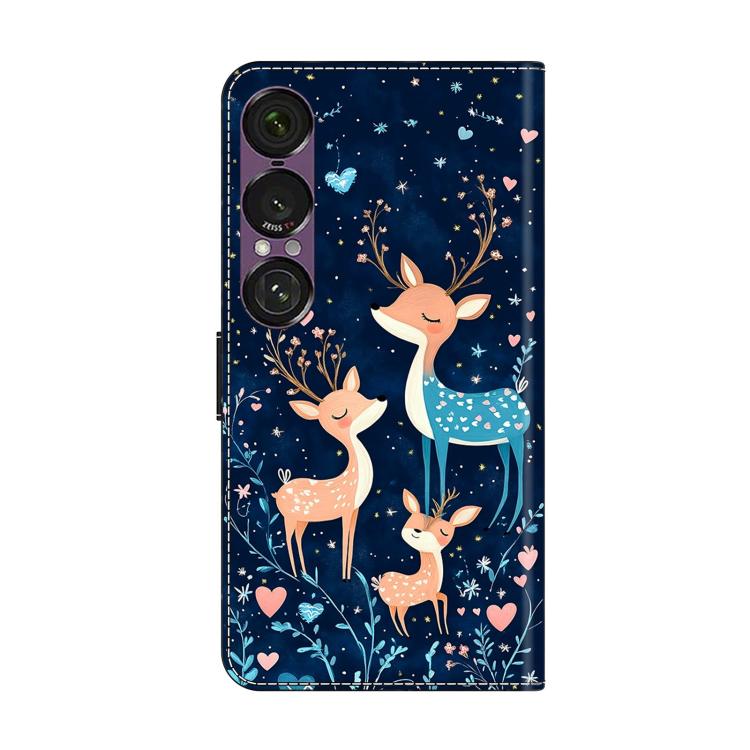 For Sony Xperia 1 VII Crystal-Like Painted Vegan Leather Phone Case