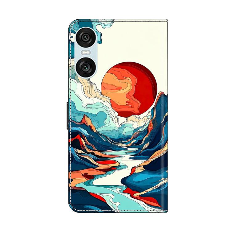 For Sony Xperia 10 VI Crystal-Like Painted Vegan Leather Phone Case