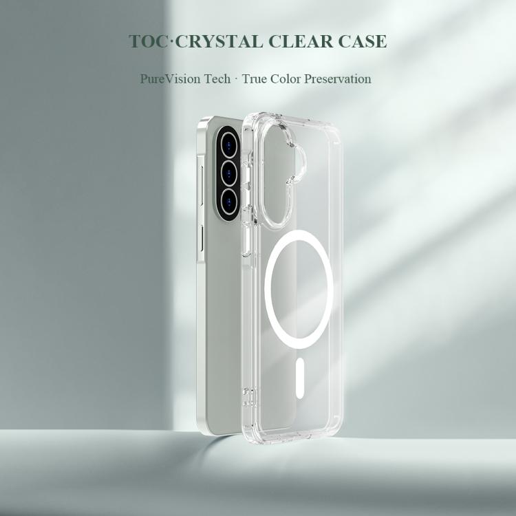 For Galaxy A57 5G LeReach TOC Clear Series Dual-Composite Armor TPU + Acrylic Shockproof Magnetic Phone Case - Transparent