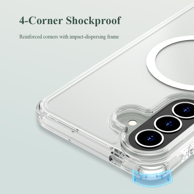 For Galaxy A57 5G LeReach TOC Clear Series Dual-Composite Armor TPU + Acrylic Shockproof Magnetic Phone Case - Transparent
