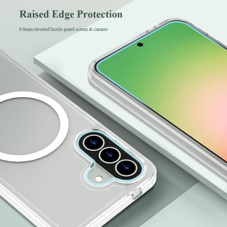 For Galaxy A57 5G LeReach TOC Clear Series Dual-Composite Armor TPU + Acrylic Shockproof Magnetic Phone Case - Transparent