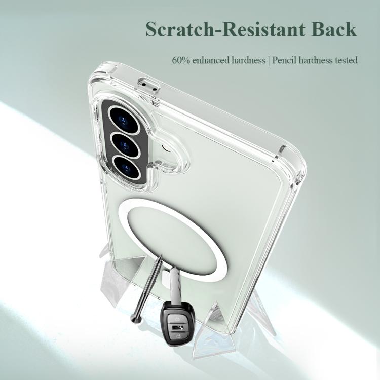 For Galaxy A57 5G LeReach TOC Clear Series Dual-Composite Armor TPU + Acrylic Shockproof Magnetic Phone Case - Transparent