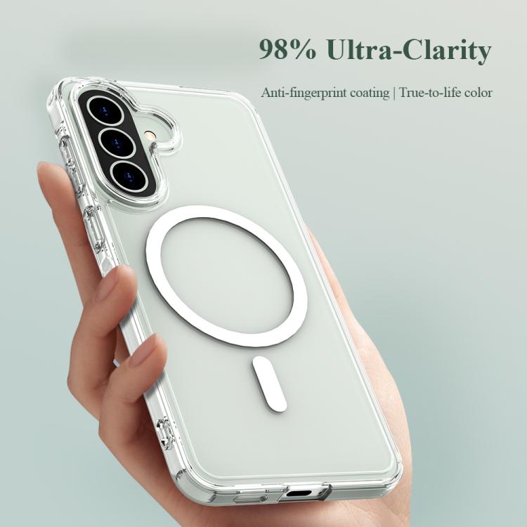 For Galaxy A57 5G LeReach TOC Clear Series Dual-Composite Armor TPU + Acrylic Shockproof Magnetic Phone Case - Transparent