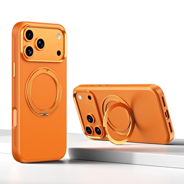 For iPhone 17 Pro Max Cloud Block Star Leather Series 360 Degree Rotation Holder Magnetic Phone Case