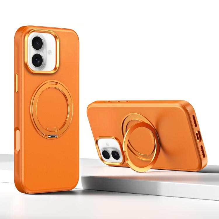 For iPhone 17 Cloud Block Star Leather Series 360 Degree Rotation Holder Magnetic Phone Case