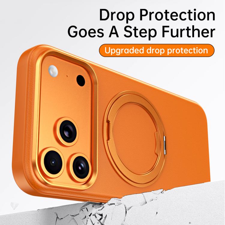 For iPhone 16 Cloud Block Star Leather Series 360 Degree Rotation Holder Magnetic Phone Case