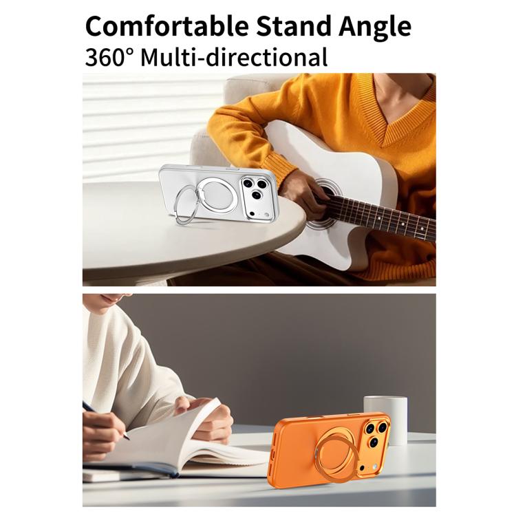 For iPhone 16 Cloud Block Star Leather Series 360 Degree Rotation Holder Magnetic Phone Case