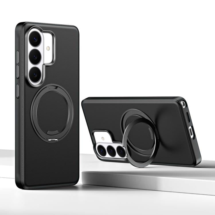 For Galaxy S26+ 5G Cloud Block Star Leather Series 360 Degree Rotation Holder Magnetic Phone Case