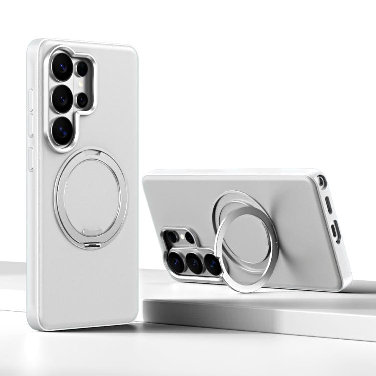 For Galaxy S26 Ultra 5G Cloud Block Star Leather Series 360 Degree Rotation Holder Magnetic Phone Case